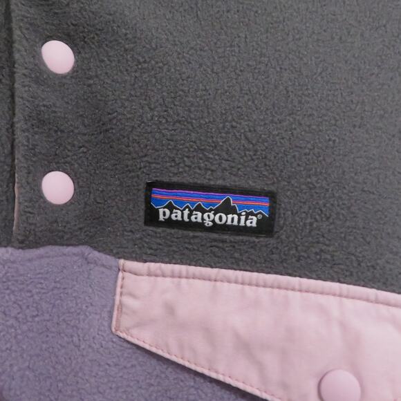 Patagonia Synchilla Womens Sz M Purple Gray Snap T Fleece Pullover Retro Style - Picture 4 of 6